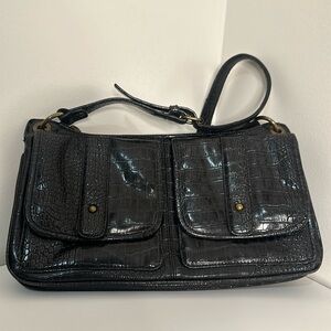Simply Vera Wang Croc Faux Leather Shoulder Bag Purse